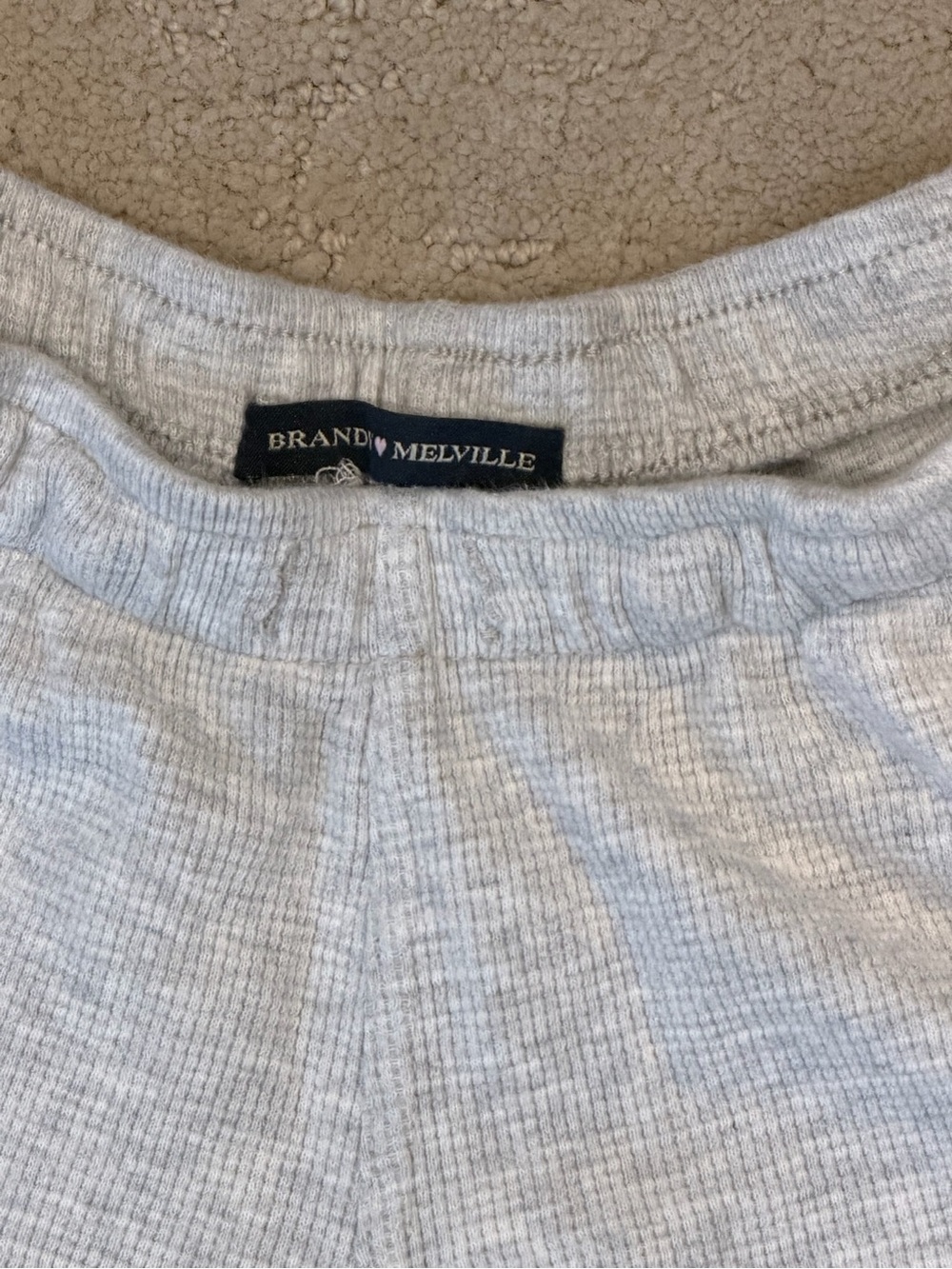 Brandy Melville Light Gray Ribbed Men's Sweatpants